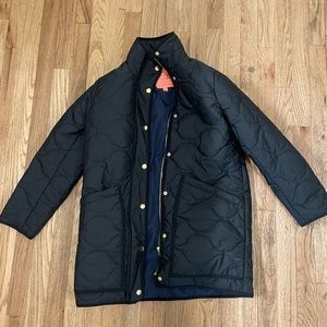 J Crew Navy thin Puffer Jacket